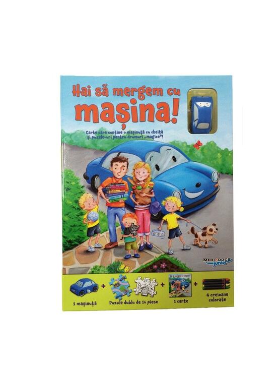 Copertă produs Puzzle Track. Hai să mergem cu mașina! (carte + puzzle magnetic + creioane colorate) - gallery big 1