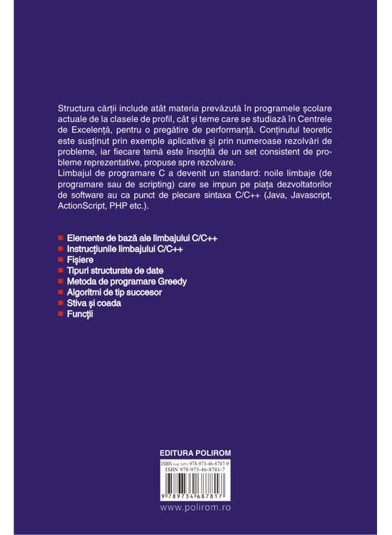 Copertă produs Programarea &icirc;n limbajul C/C++ pentru liceu (Vol. 1) - gallery big 2