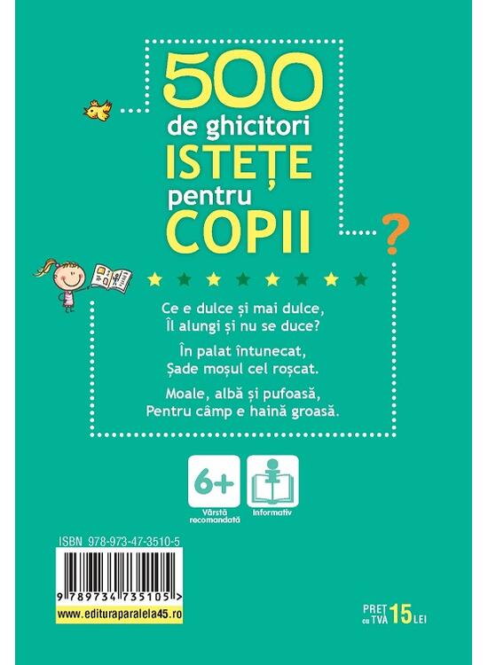 Copertă produs 500 de ghicitori istețe pentru copii - gallery big 2