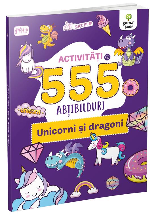 Copertă produs Activități cu 555 abțibilduri - Unicorni și dragoni. Stick it! - gallery big 1