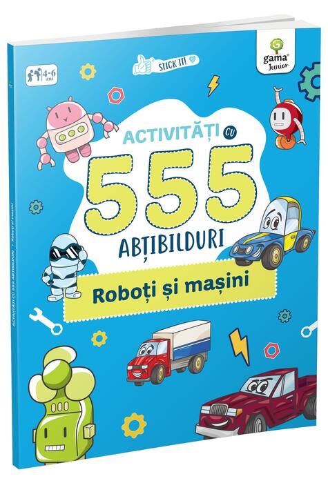 Copertă produs Activități cu 555 abțibilduri - Roboți și mașini. Stick it!