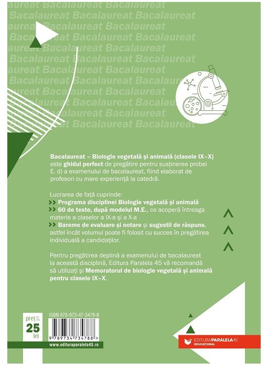 Copertă produs Bacalaureat. Biologie vegetală şi animală. Clasele IX-X - Ediția a II-a - gallery big 2