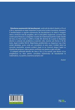 Copertă produs Simularea examenului de bacalaureat. Matematică. Clasa a XI-a. Profil științele naturii. 30 de de teste, după modelul M.E.N.