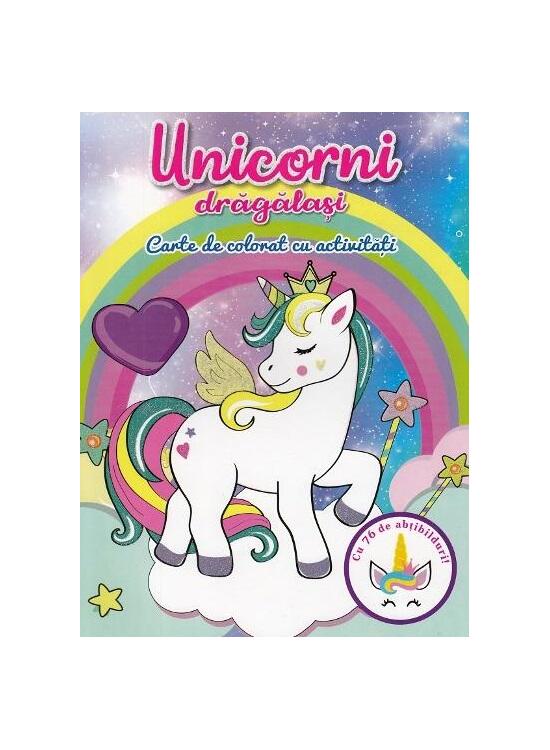 Copertă produs Unicorni drăgălași. Carte de colorat cu activități - gallery big 1