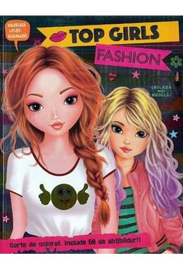 Copertă produs Top Girls Fashion. Carte de colorat cu abțibilduri