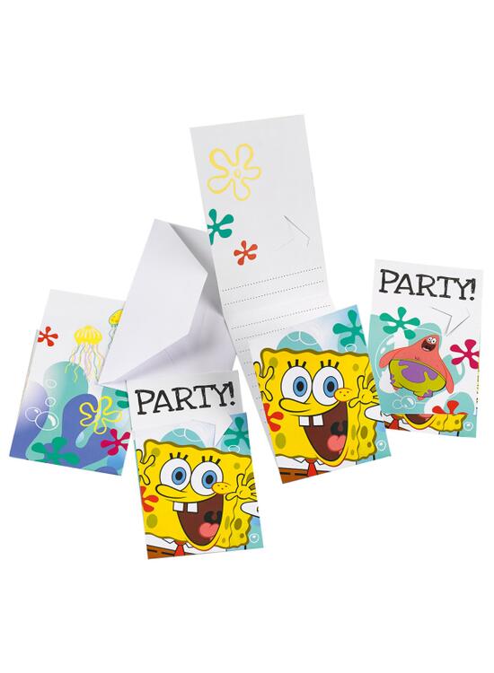 Copertă produs SpongeBob-Set 6 invitații petrecere - gallery big 1