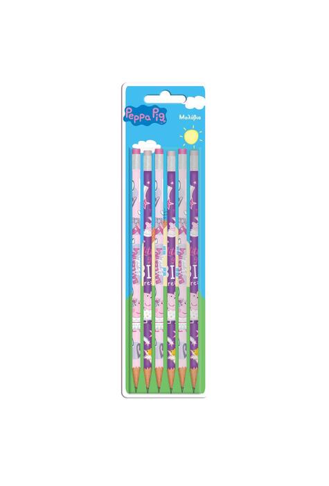Copertă produs Peppa Pig- Set 6 creioane cu gumă &icirc;n blister