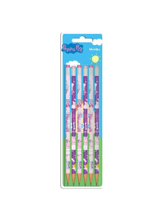 Copertă produs Peppa Pig- Set 6 creioane cu gumă &icirc;n blister - gallery big 1