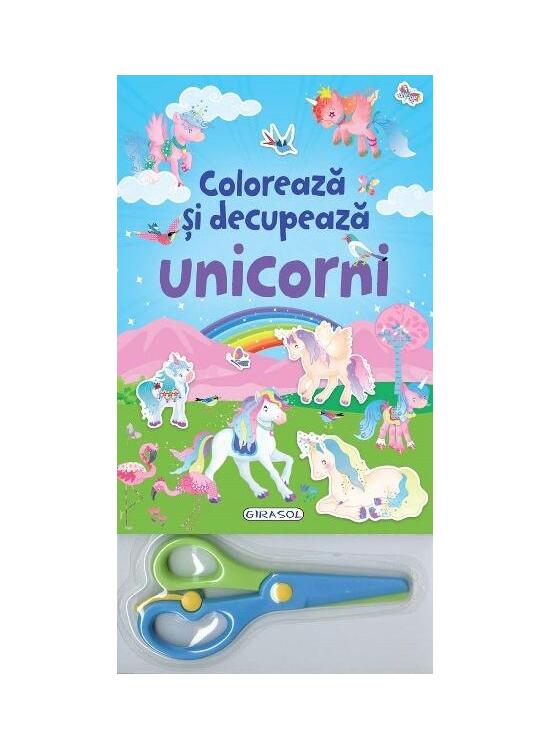Copertă produs Colorează și decupează unicorni (albastru) - gallery big 1