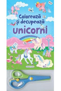 Copertă produs Colorează și decupează unicorni (albastru)