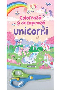 Copertă produs Colorează și decupează unicorni (roz)