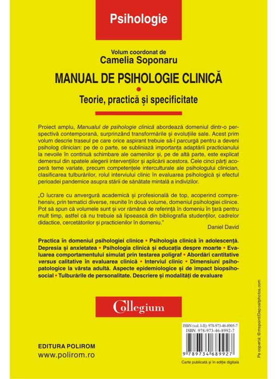 Copertă produs Manual de psihologie clinică (Vol. 1) - gallery big 2