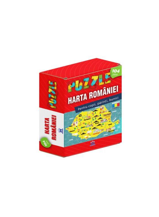Copertă produs Harta Rom&acirc;niei - Puzzle (104 piese, A3) - gallery big 1