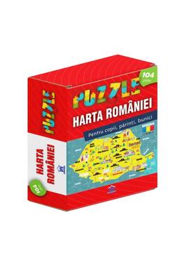 Copertă produs Harta Rom&acirc;niei - Puzzle (104 piese, A3)