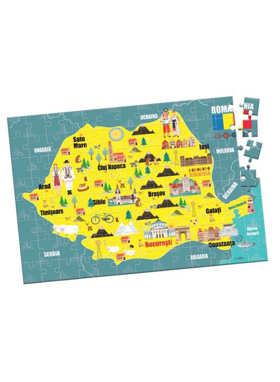 Copertă produs Harta Rom&acirc;niei - Puzzle (104 piese, A3) - gallery big 2