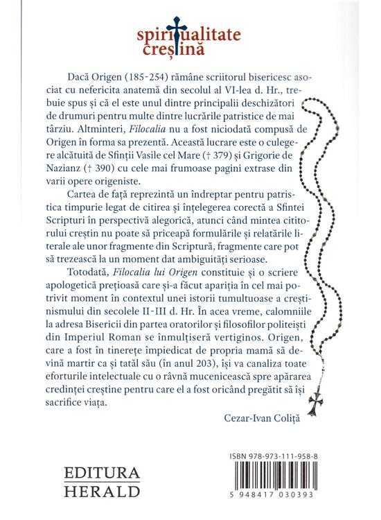 Copertă produs Filocalia lui Origen - gallery big 2