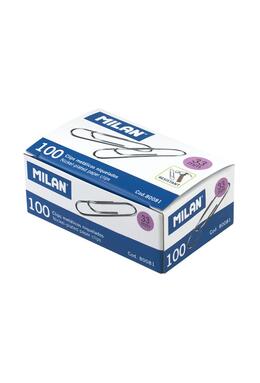 Copertă produs Cutie 100 agrafe nichelate Milan 33 mm