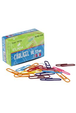 Copertă produs Set 100 agrafe metalice ECADA, 33 mm, Multicolor