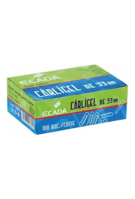 Copertă produs Set 100 agrafe zincate ECADA, 33 mm