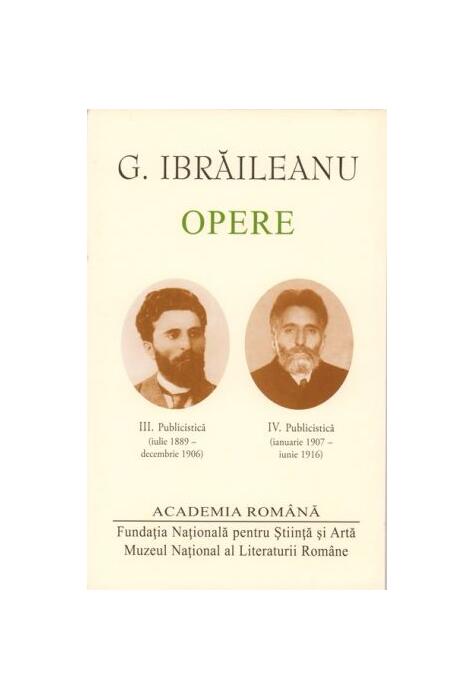 Copertă produs G. Ibrăileanu. Opere (Vol. III+IV)