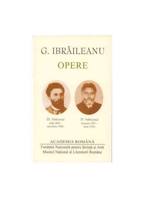 Copertă produs G. Ibrăileanu. Opere (Vol. III+IV) - gallery big 1