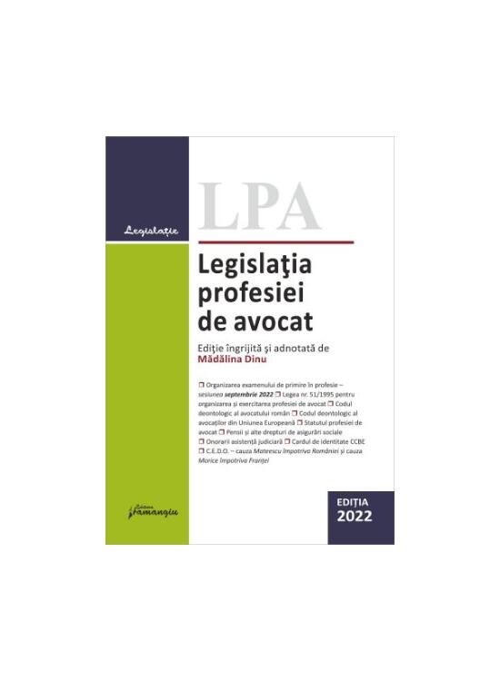 Copertă produs Legislația profesiei de avocat - gallery big 1