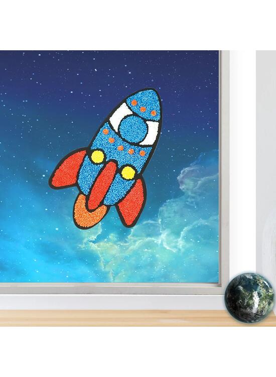 Copertă produs Set creativ Imagimake Floximos, stickere pentru fereastră - Rachetă - gallery big 4