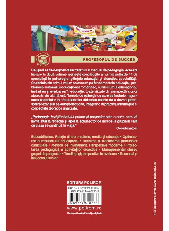 Copertă produs Pedagogia &icirc;nvățăm&acirc;ntului primar și preșcolar (Vol. 1) - gallery big 2