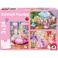 Copertă produs Puzzle Schmidt: Prințese din basme, set de 3 puzzle-uri x 24 piese + cadou: poster - gallery small 