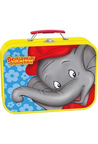 Copertă produs Puzzle-Box Schmidt: Benjamin Blümchen - Elefantul Benjamin, set de 2 puzzle-uri x 48 piese și 2 puzzle-uri x 26 piese + bonus: cufăr metalic