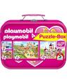 Copertă produs Puzzle-Box Schmidt: Playmobil roz, set de 2 puzzle-uri x 100 piese și 2 puzzle-uri x 60 piese + bonus: cufăr metalic - thumb 1