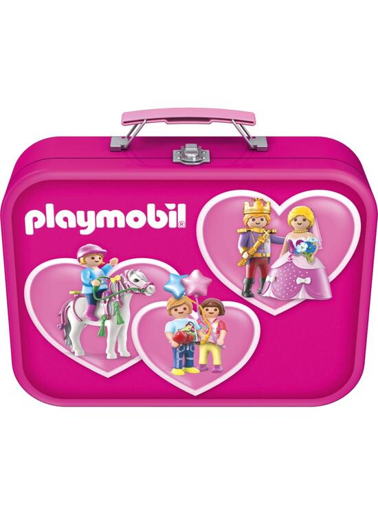 Copertă produs Puzzle-Box Schmidt: Playmobil roz, set de 2 puzzle-uri x 100 piese și 2 puzzle-uri x 60 piese + bonus: cufăr metalic - gallery big 3