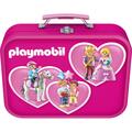 Copertă produs Puzzle-Box Schmidt: Playmobil roz, set de 2 puzzle-uri x 100 piese și 2 puzzle-uri x 60 piese + bonus: cufăr metalic - gallery small 