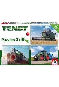 Copertă produs Puzzle Schmidt: Fendt, set de 3 puzzle-uri x 48 piese + cadou: poster