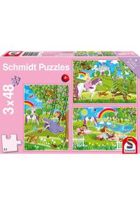 Copertă produs Puzzle Schmidt: Prințesa în curtea regală, set de 3 puzzle-uri x 48 piese + cadou: poster