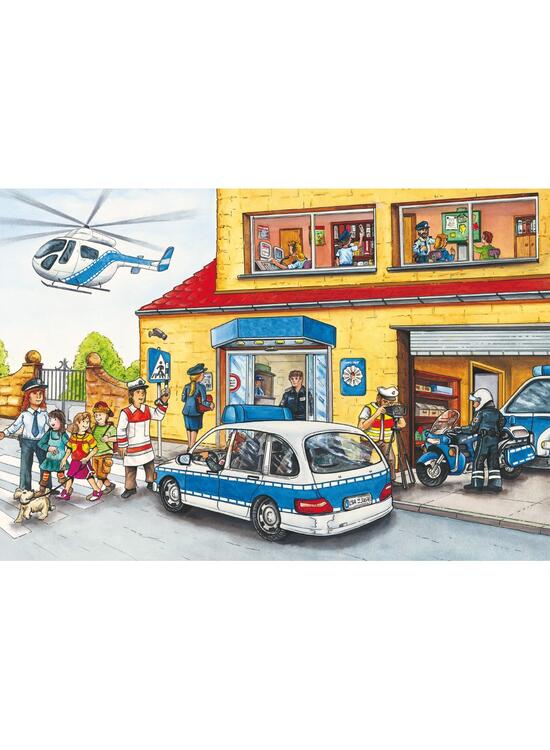 Copertă produs Puzzle Schmidt: Pompierii și poliția, set de 3 puzzle-uri x 24 piese + cadou: poster - gallery big 2
