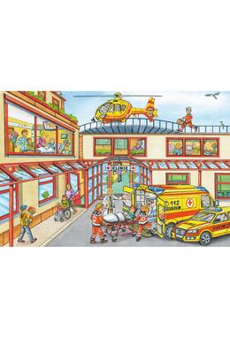 Copertă produs Puzzle Schmidt: Pompierii și poliția, set de 3 puzzle-uri x 24 piese + cadou: poster