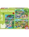 Copertă produs Puzzle Schmidt: O zi la grădina zoologică, set de 3 puzzle-uri x 24 piese + cadou: poster - thumb 1