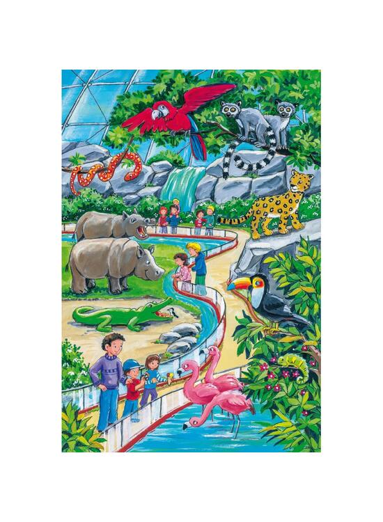 Copertă produs Puzzle Schmidt: O zi la grădina zoologică, set de 3 puzzle-uri x 24 piese + cadou: poster - gallery big 4