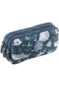 Copertă produs Penar 3 compartimente Miquelrius Save the Ocean, din materiale reciclate - MR16144