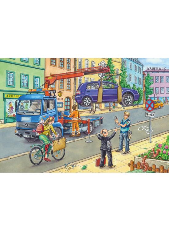 Copertă produs Puzzle Schmidt: Mașină gunoi, remorcher și măturator, set de 3 puzzle-uri x 24 piese + cadou: poster - gallery big 2