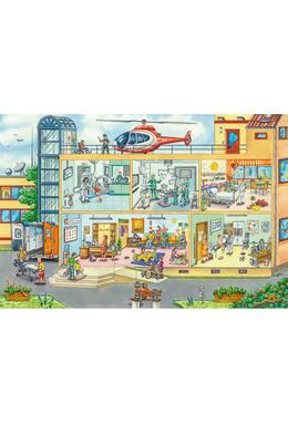 Copertă produs Puzzle Schmidt: În spitalul pentru copii, 40 piese + cadou: stetoscop