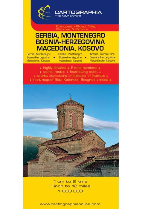 Copertă produs Hartă rutieră Serbia-Muntenegru