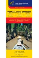 Hartă rutieră Vietnam, Laos, Cambodia