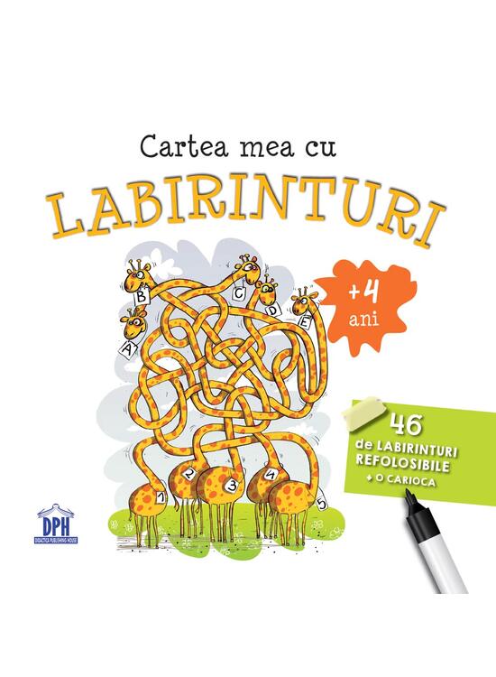 Copertă produs Cartea mea cu labirinturi. 46 de labirinturi refolosibile + o cariocă (4+ ani) - gallery big 1