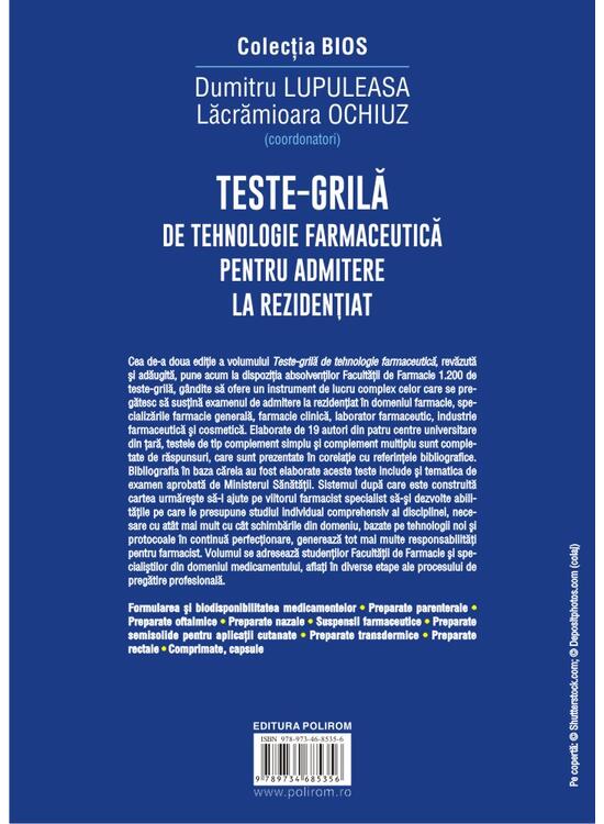 Copertă produs Teste-grilă de tehnologie farmaceutică pentru admitere la rezidențiat - gallery big 2