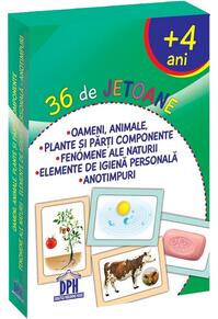 Copertă produs 36 de jetoane - Oameni, animale, plante și părți componente, fenomene ale naturii, elemente de igienă personală, anotimpuri