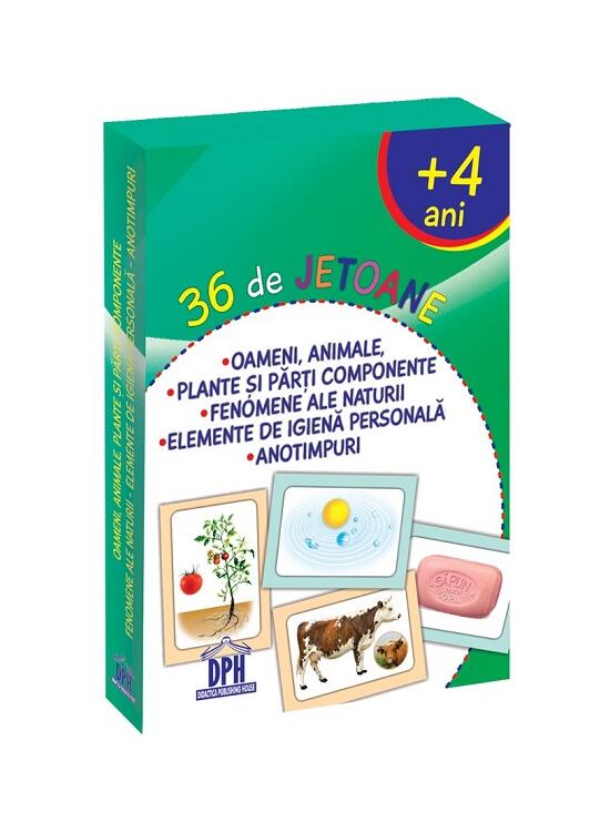 Copertă produs 36 de jetoane - Oameni, animale, plante și părți componente, fenomene ale naturii, elemente de igienă personală, anotimpuri - gallery big 1