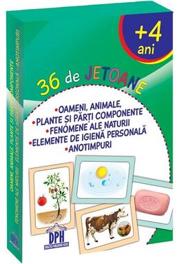 Copertă produs 36 de jetoane - Oameni, animale, plante și părți componente, fenomene ale naturii, elemente de igienă personală, anotimpuri