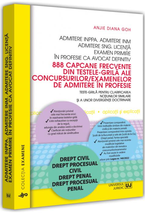 Copertă produs Admitere INPPA. Admitere INM. Admitere SNG. Licență. 888 capcane frecvente din testele-grilă ale concursurilor/examenelor de admitere &icirc;n profesie